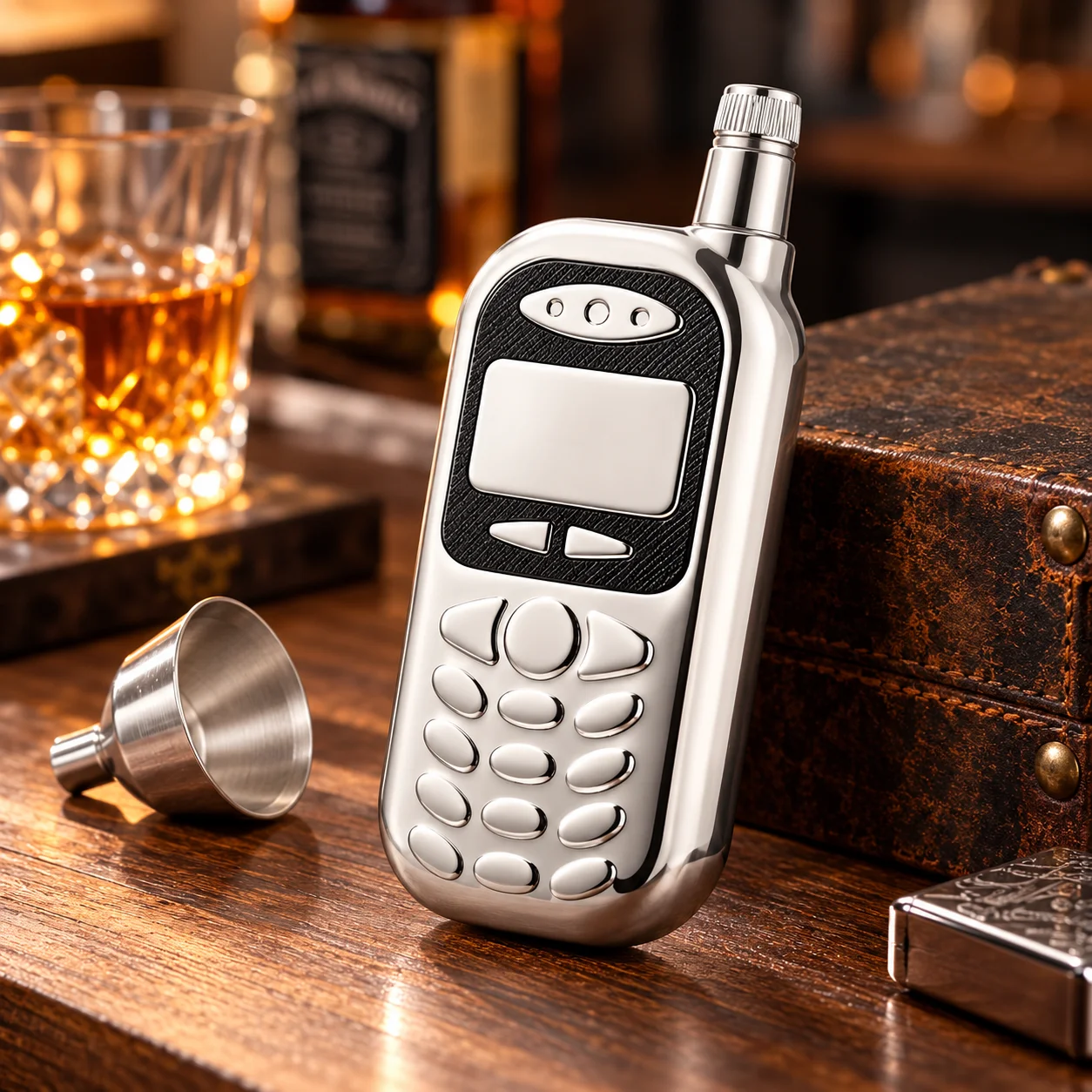 3oz Stainless Steel Vintage Ce - Vintage Collectible Liquor Bottles ulasan dan harga