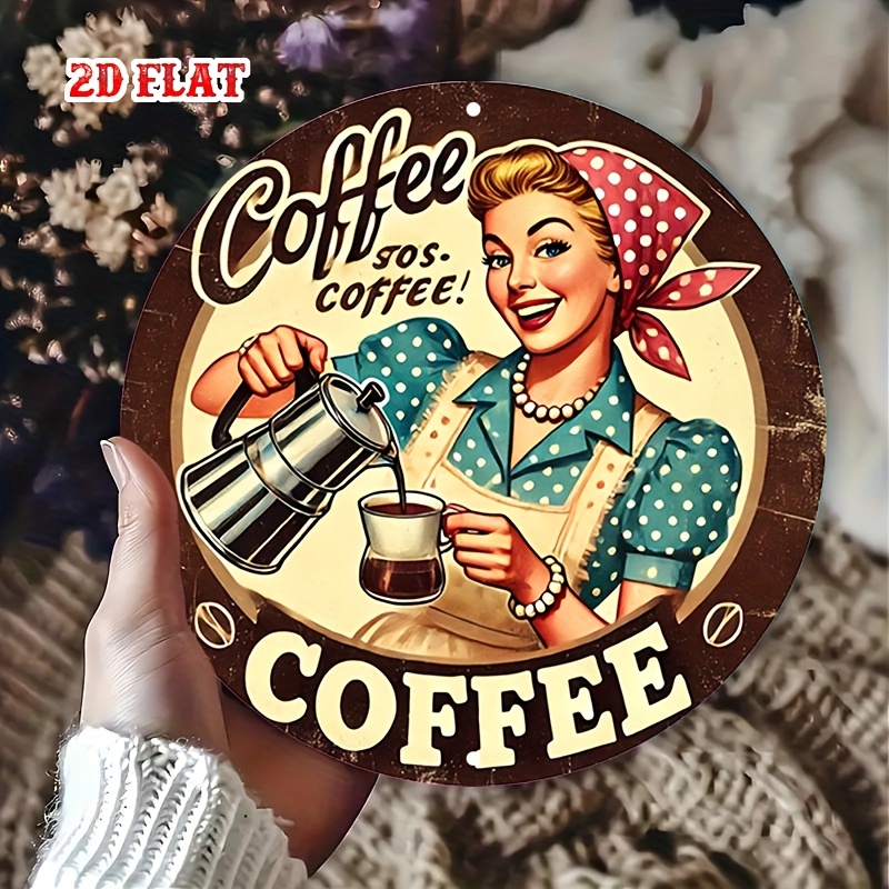 [2D Flat] 1pc Retro Round Alum - Vintage Collectible Plates ulasan dan harga