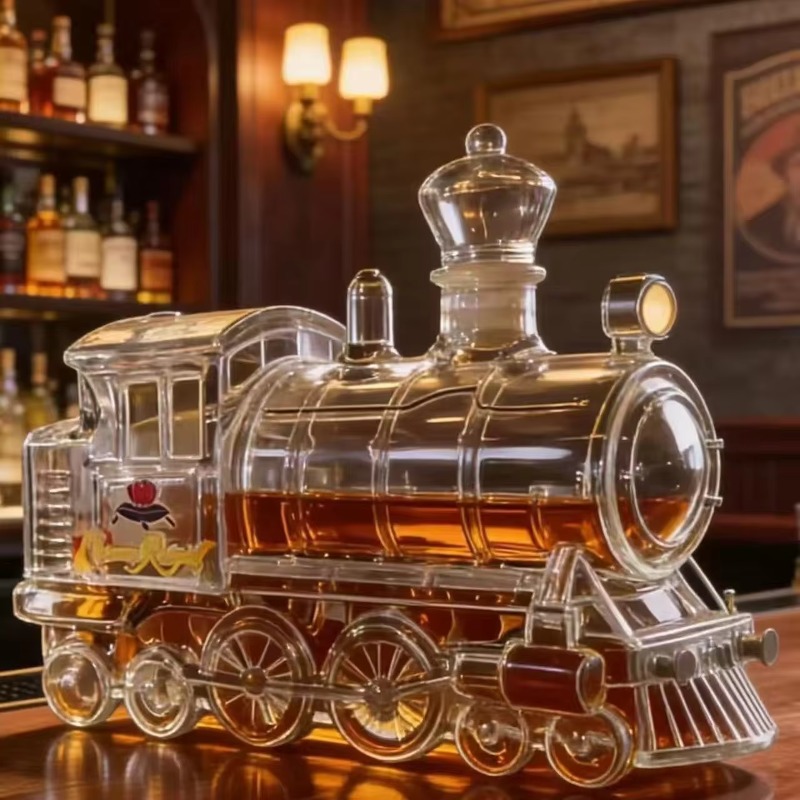 Vintage Steam Train Glass Deca - Vintage Collectible Liquor Bottles ulasan dan harga