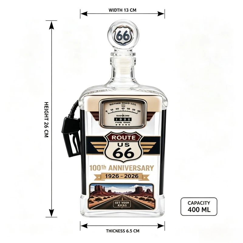 US Route 66 Glass Whiskey Deca - Vintage Collectible Liquor Bottles ulasan dan harga