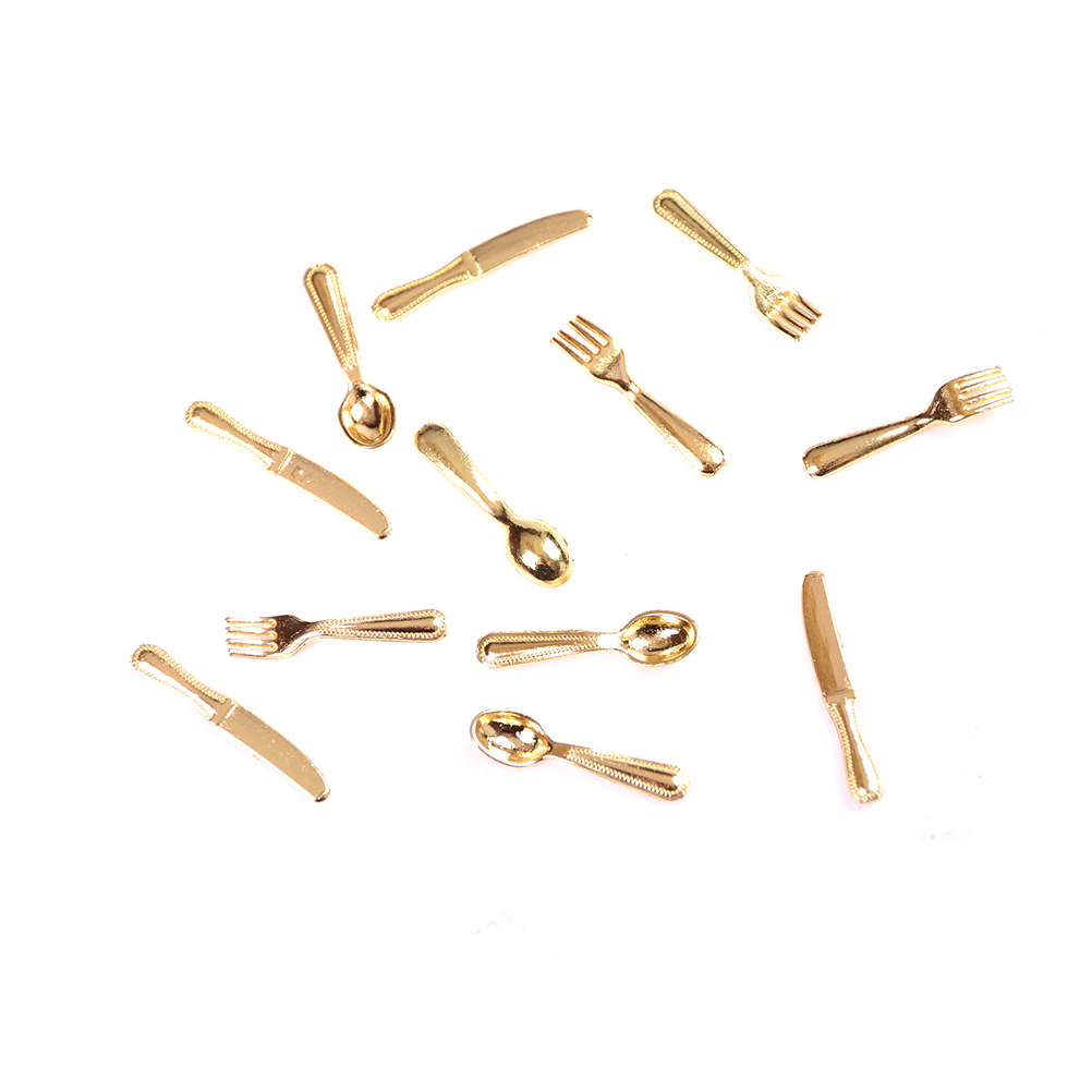 12Pcs 1:12 Mini Vintage Dollho - Vintage Collectible Spoons ulasan dan harga